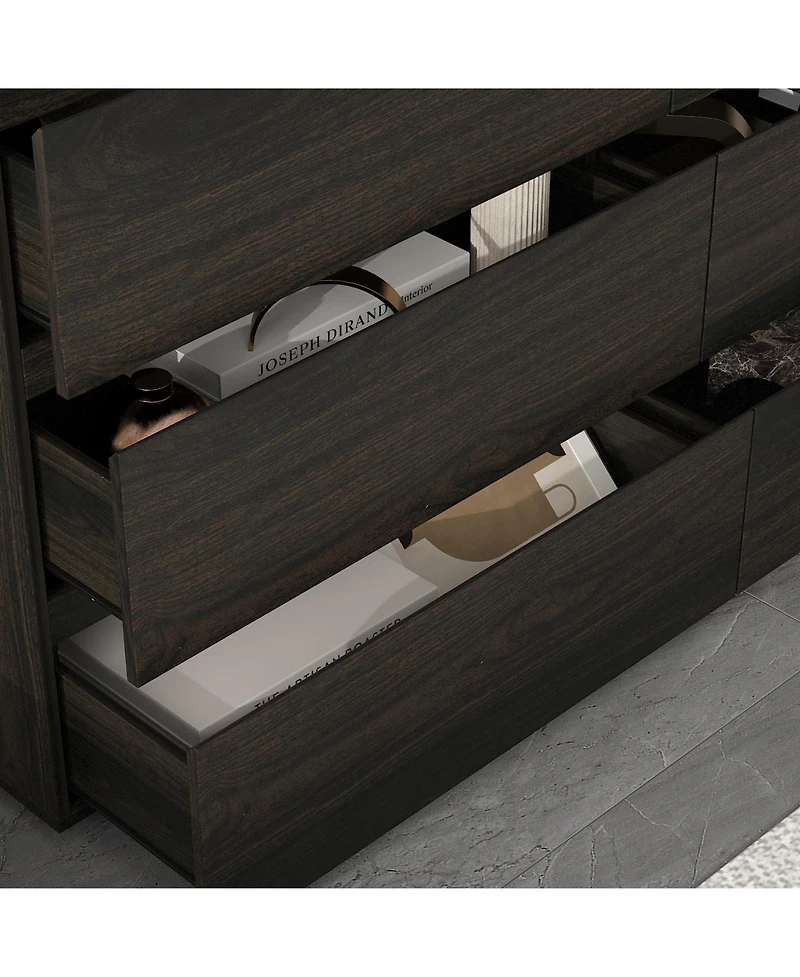 Famapy 6-Drawers Wood Chest of Drawer Cabinet Organizer Dresser