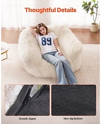 Sugift Bean Bag Chair, Plush Sofa Chair with Armrests, High-Density Foam