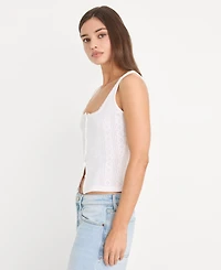 Good American Women's Pointelle Square-Neck Tank Top