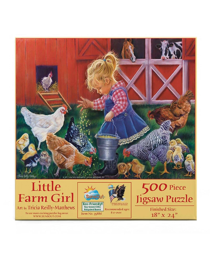 SunsOut Little Farm Girl 500 piece Jigsaw Puzzle for Adults