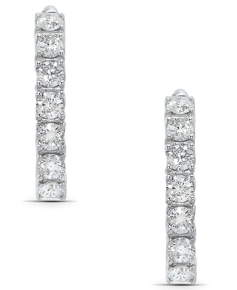 Diamond Small Huggie Hoop Earrings (1 ct. t.w.) in 14k White or Yellow Gold
