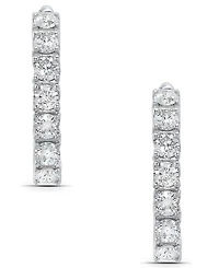 Diamond Small Huggie Hoop Earrings (1 ct. t.w.) in 14k White or Yellow Gold