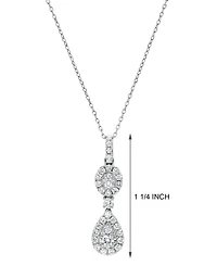 Diamond Double Halo Cluster 18" Pendant Necklace (5/8 ct. t.w.) in 14k White Gold