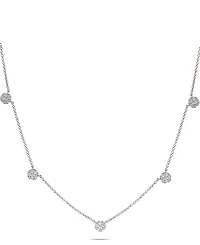 Diamond Dangle Cluster Statement Necklace (1 ct. t.w.) in 14k White Gold or 14k Two-Tone (14k Gold & 14k White Gold) 16" + 2" extender
