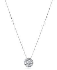 Diamond Halo Cluster Pendant Necklace (1 ct. t.w.) in 14k White Gold