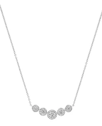 Diamond Halo Graduated Statement Necklace (1/2 ct. t.w.) in 14k White Gold, 16" + 2" extender
