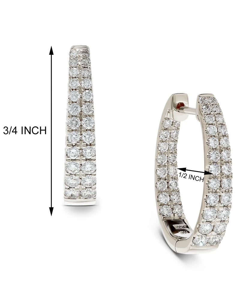 Diamond Graduated In & Out Hoop Earrings (1-1/2 ct. t.w.) in 14k White or Yellow Gold