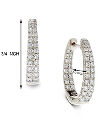 Diamond Graduated In & Out Hoop Earrings (1-1/2 ct. t.w.) in 14k White or Yellow Gold
