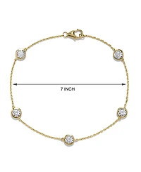 Diamond Bezel-Set Cable Link Chain Bracelet (1/2 ct. t.w.) in 14k Gold