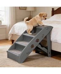 Zeny Folding Dog Stairs, Portable Indoor/Outdoor Pet Steps for Bed, Couch and Car, Pet Staris for Small Pet Dog/Cat