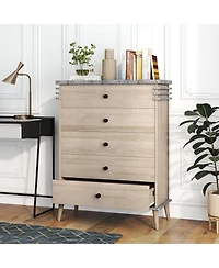 Slickblue Farmhouse Chest Dresser Tall Storage Drawer Organizer