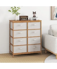 Slickblue 8 Drawer Bedroom Dresser with Removable Fabric Storage Bins