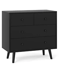 Slickblue 4 Drawer Wooden Dresser Wide Storage Cabinet for Bedroom
