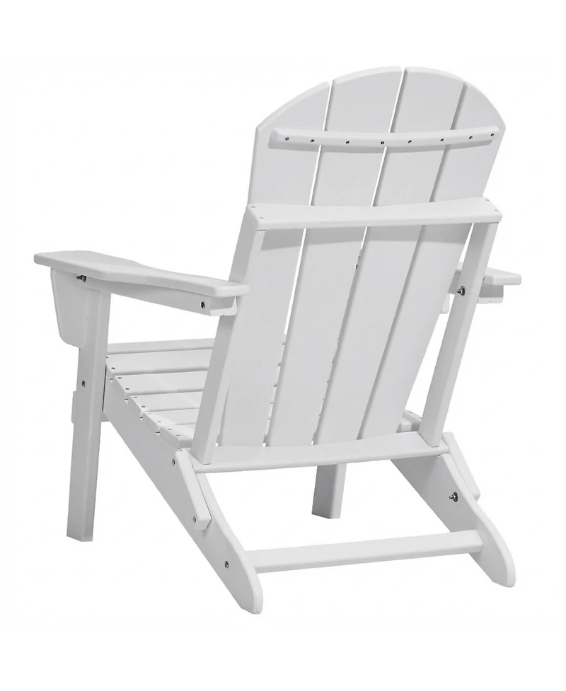 Sugift Set of 2 Folding Adirondack Fire Pit Chairs All-Weather Hdpe Plastic for Patio