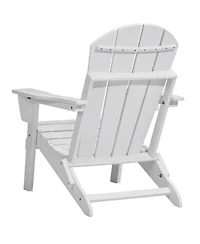 Sugift Set of 2 Folding Adirondack Fire Pit Chairs All-Weather Hdpe Plastic for Patio