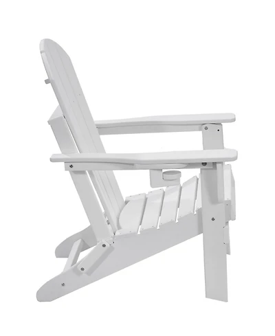 Sugift Set of 2 Folding Adirondack Fire Pit Chairs All-Weather Hdpe Plastic for Patio