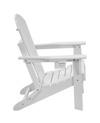 Sugift Set of 2 Folding Adirondack Fire Pit Chairs All-Weather Hdpe Plastic for Patio