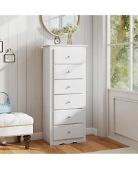 Gouun 6-Drawer Tall Chest Dresser for Bedroom Storage