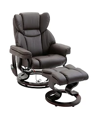 Boyel Living Massage Recliner Chair with Ottoman 10 Vibration Points 360degree(s) Swivel Faux Leather