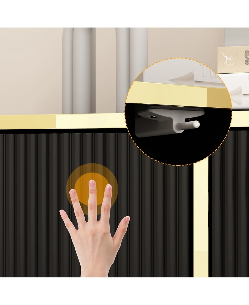 Famapy Dresser with 4 Doors and Deep Drawer, Side Cabinet for Bedroom, Living Room