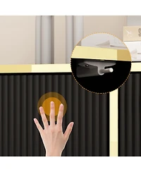 Famapy Dresser with 4 Doors and Deep Drawer, Side Cabinet for Bedroom, Living Room