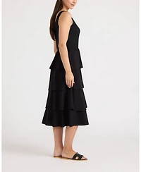Ellen Tracy Women's Knit Tank Top Tiered Dress
