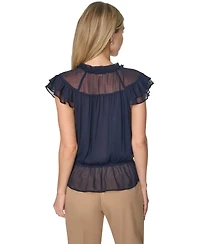 Tommy Hilfiger Women's Peplum Flutter-Sleeve Pull-On Blouse
