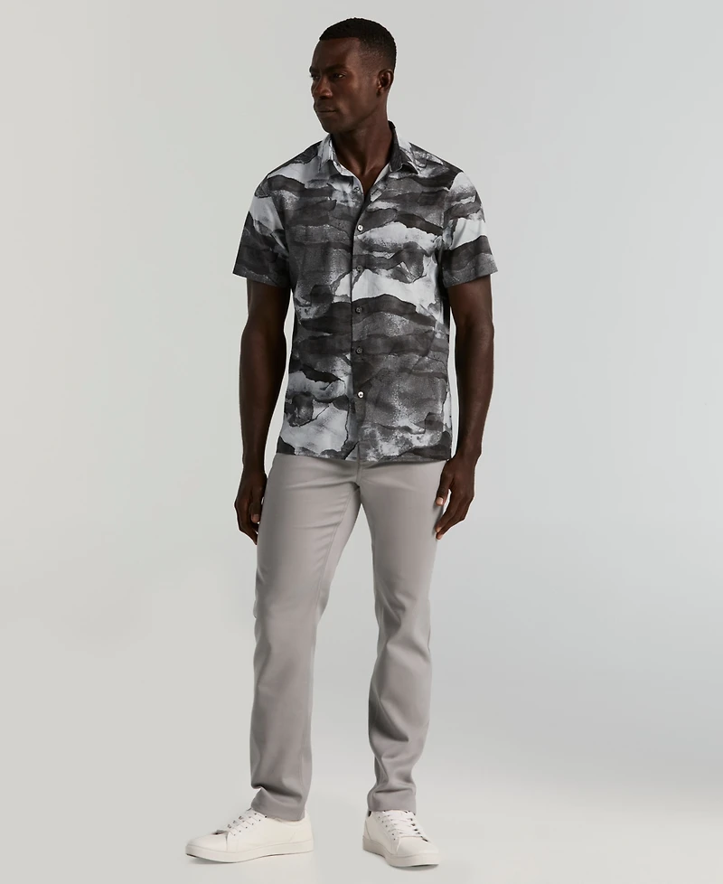 Perry Ellis Men's Cotton Abstract Wave Print Shirt