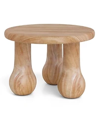 Slickblue Solid Mahogany Wood Coffee Table, Small Table with Thickened Top and Column Legs