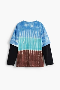 Desigual Boys Boys's Tie-Dye layered effect T-shirt
