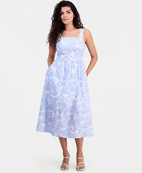 Sam Edelman Women's Palm Print Square-Neck A-line Dress