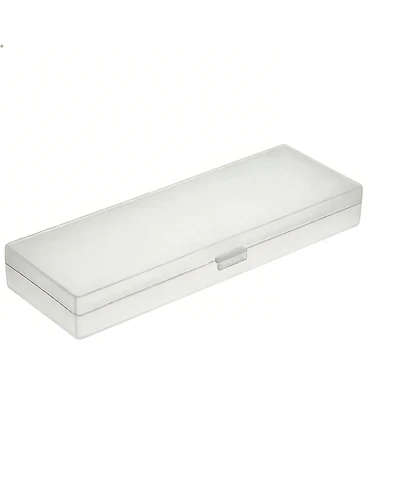 Gnuadz 4 pieces Plastic Pencil Case Hinged Lid Snap Closure Stationery Storage Office