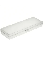 Gnuadz 4 pieces Plastic Pencil Case Hinged Lid Snap Closure Stationery Storage Office