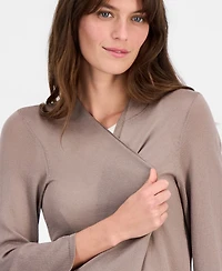 Kasper Women's Open-Front A-Line Cardigan