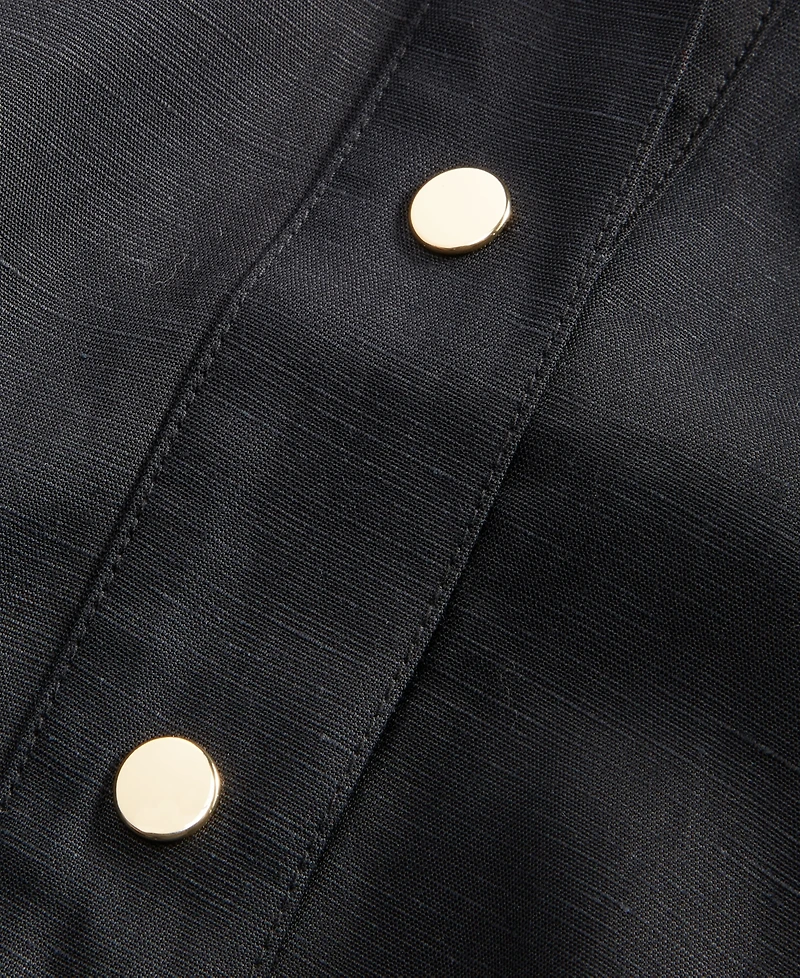 I.n.c. International Concepts Petite Linen Short-Sleeve Shirt Jacket, Macy's Exclusive