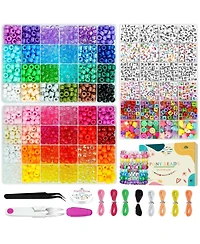 Gnuadz 1250pcs Friendship Bracelet Kit Pony Kandi Beads Nylon Thread Diy Craft