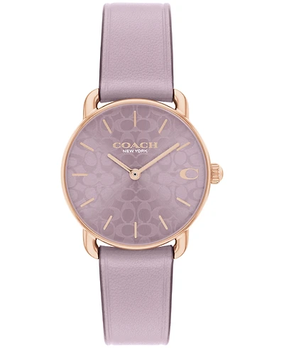 Coach Women's Elliot Purple Leather Strap Watch, 28mm