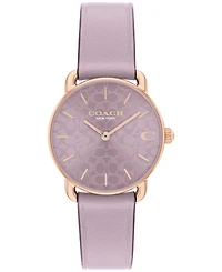 Coach Women's Elliot Purple Leather Strap Watch, 28mm