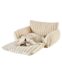 Aronkl Fluffy Plush Cat Bed Double Layer Soft Pet Couch Sofa Nest Comfortable Sleeping Easy Clean For Small Cats Dogs