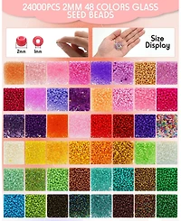 Gnuadz 24000 Bead Loom Kit Adults Glass Seed Beads Bracelet Earring Diy Craft Gift 48 colors