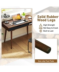 Slickblue Modern Desk Mid Century Style with Drawer and Open Shelf