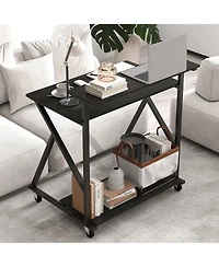 Slickblue Rolling 32” Computer Desk with Power Outlets for Home Office