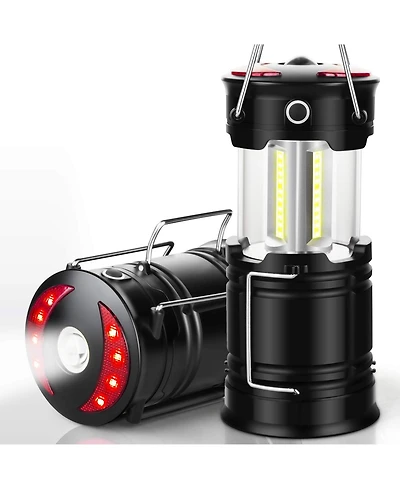 Gnuadz 2 Pack, Camping Lanterns Usb Rechargeable Led Hurricane Lights Flashlight Hiking Emergency