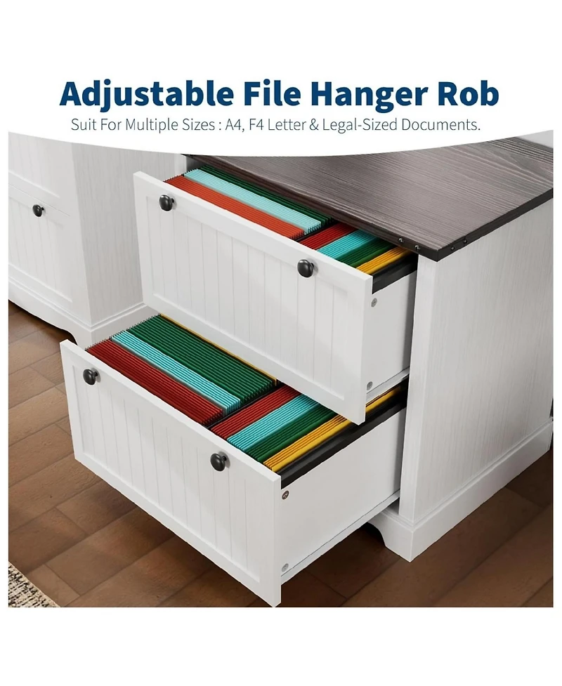 gaomon Farmhouse Lateral File Cabinet with 2 Drawers and Hanging File Storage