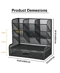 Gnuadz Mesh Pen Holder with Drawer Organizer