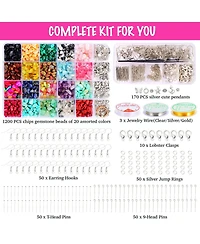 Gnuadz Beading Kit 1587 Beads Crystal Pliers Wire Earring Hooks Rings Bracelets Adults