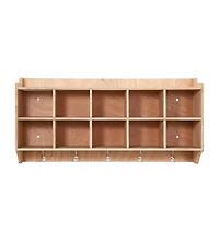 Gaomon Wall Mounted Cubby Storage Organizer with Hooks for Daycare