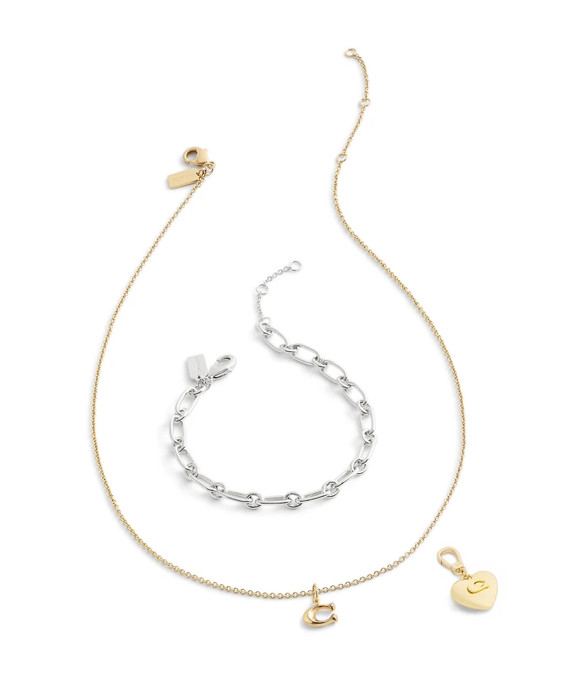 Coach Gold Collectible Signature Sculpted C Heart Jewelry Charm