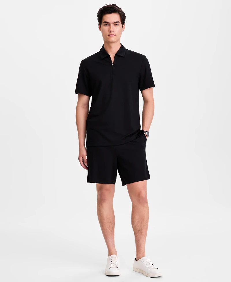 Alfani Men's Short-Sleeve Essential Zip Polo Shirt, Macy's Exclusive