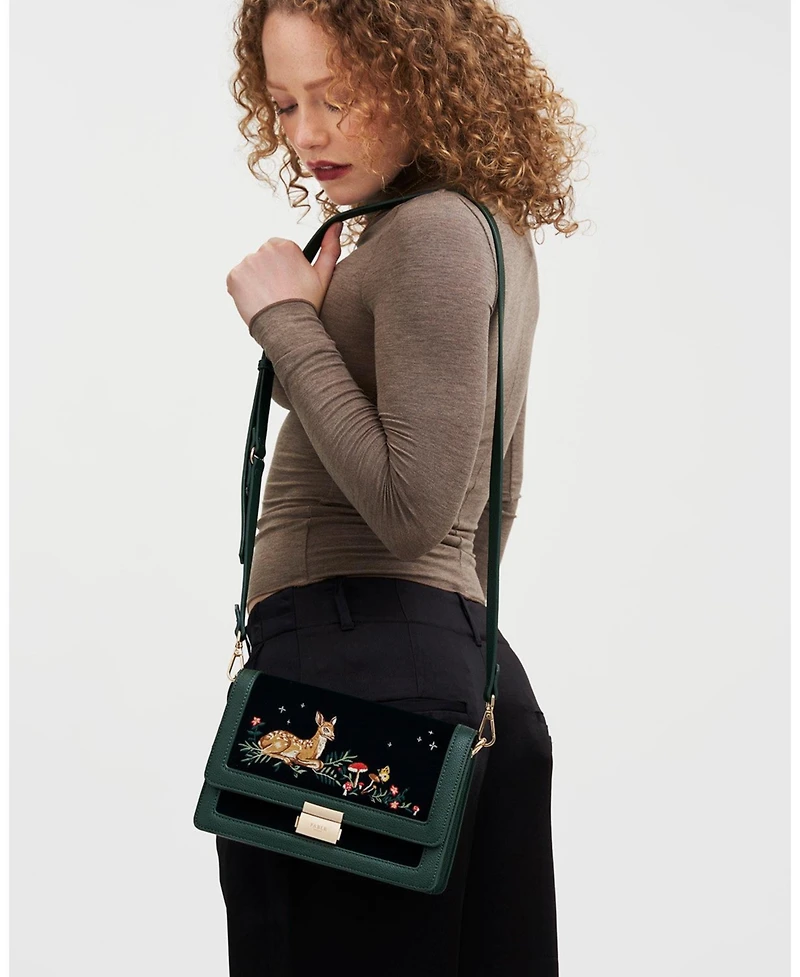 Fable England Fawn Embroidered Crossbody Bag